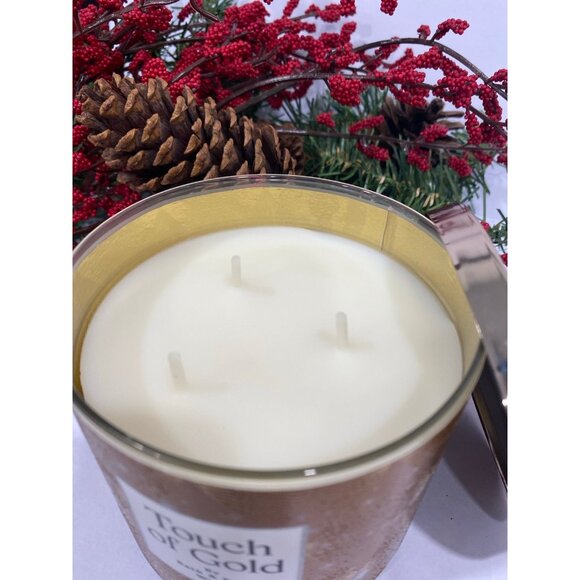 Bath & Body Works “Touch of Gold” NEW 3 Wick Candle - Picture 3 of 7